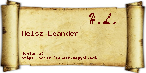 Heisz Leander névjegykártya